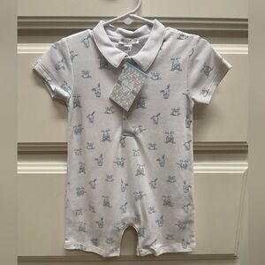 Kissy Kissy Blue and White Patterned Bodysuit